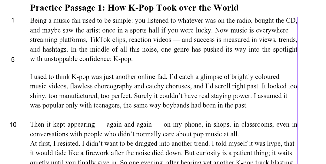National 5 English Practice Paper - How K-Pop took over the World